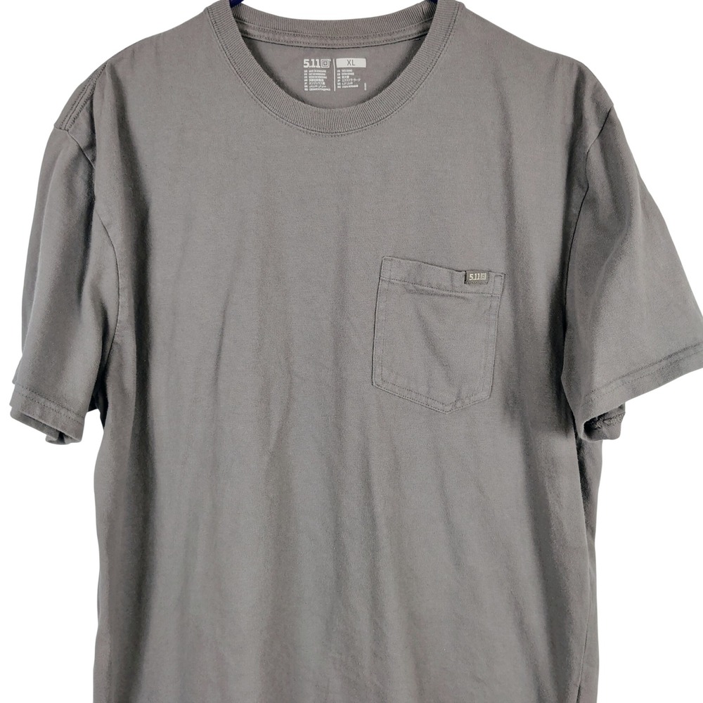 5.11 Tactical Mens XL Pocket T-Shirt Grey Cotton Gorpcore Utility Tee